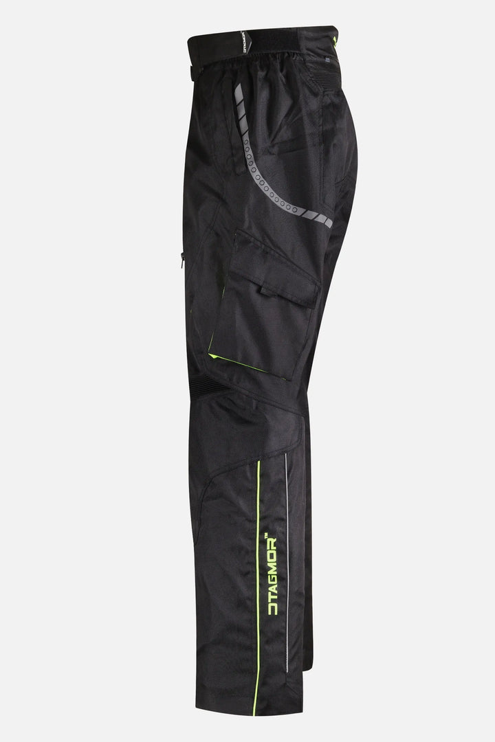 Motorcycle black Pant With Armor- Riding Jeans#color_fluorescent-green-black