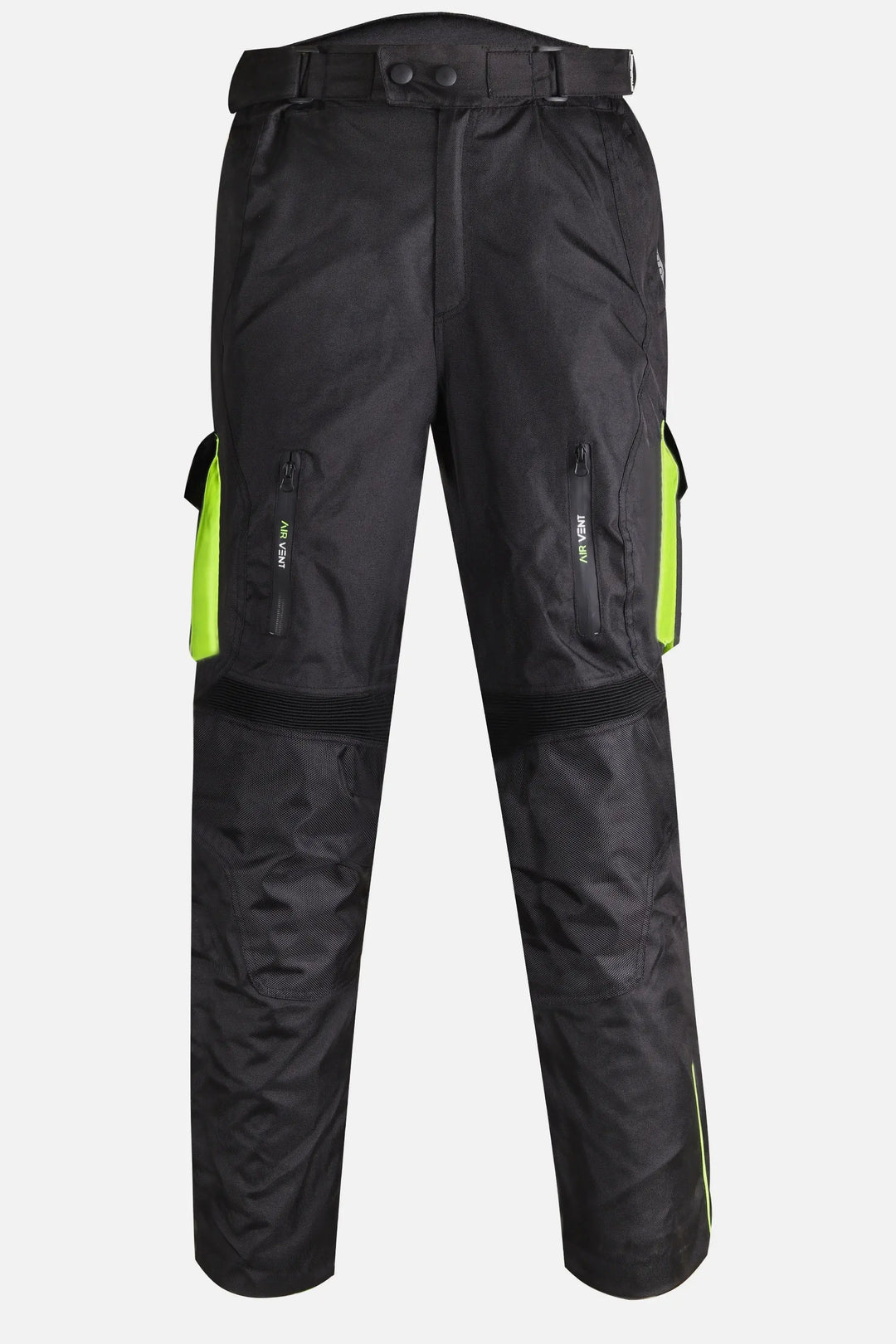 Motorcycle black Pant With Armor- Riding Jeans#color_fluorescent-green-black